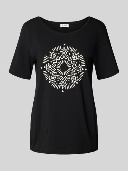 s.Oliver RED LABEL T-shirt o kroju regular fit z mieszanki bawełny BLACK 2