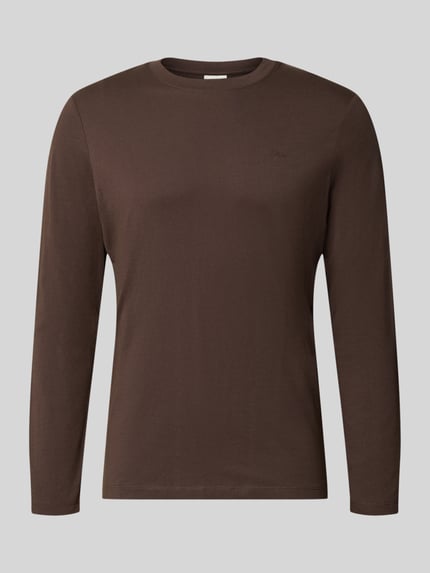 s.Oliver RED LABEL Langarmshirt mit Seitenschlitzen Schoko 2