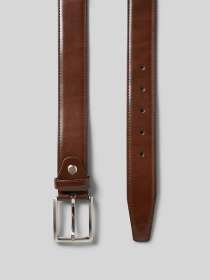 Christian Berg Men Riem met leer Chocoladebruin - 3