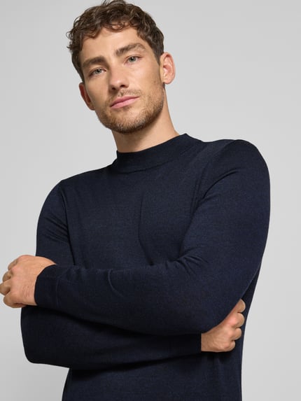 DRYKORN Gebreide pullover van zuivere scheerwol model 'ARWON' Marineblauw - 3
