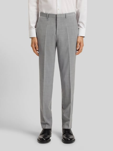 HUGO Slim Fit Anzughose aus Woll-Mix Modell 'HESTEN' Silber 4