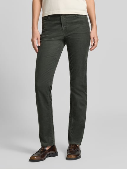 Brax Smalle broek van katoenmix model 'MARY' Donkergroen - 4