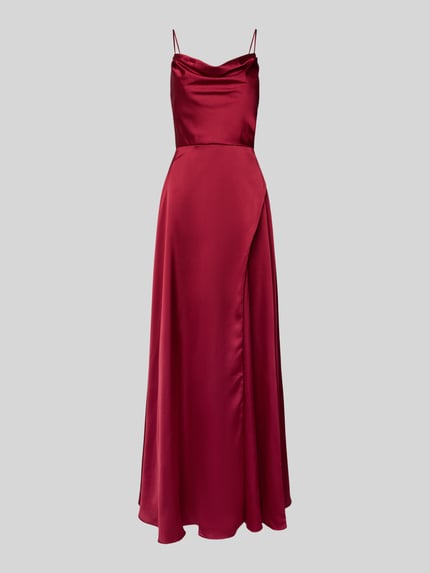 LUXUAR FASHION sukienka wieczorowa z rozporkiem Ciemnoczerwony 2
