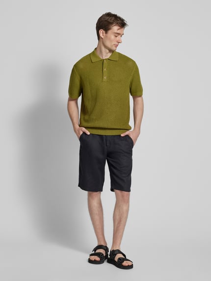 MANGO Regular Fit Poloshirt mit Knopfleiste Modell 'LIBRE' Gruen 1