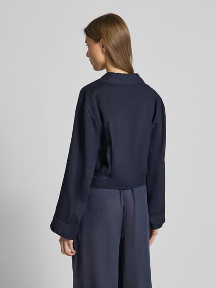 Marella Regular fit blazer van linnen, model 'FLAVIO' Marineblauw - 5