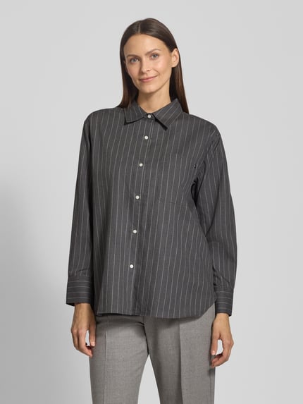 Tommy Hilfiger Regular Fit Hemdbluse aus reiner Baumwolle Hellgrau 4