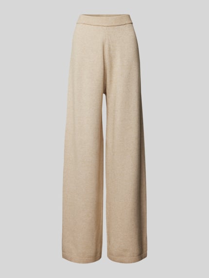 QS Wide fit stoffen broek met elastische band Donkerbruin - 2