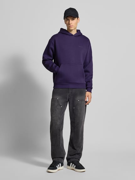 REVIEW Hoodie mit Label-Print Lila 1