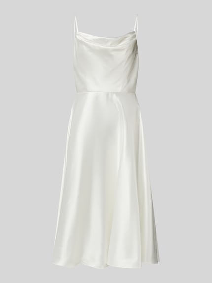LUXUAR FASHION Knielanges Brautkleid mit Wasserfall-Ausschnitt Offwhite 2