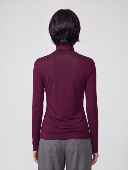 VERO MODA Langarmshirt mit Rollkragen Slim Fit Bordeaux 5