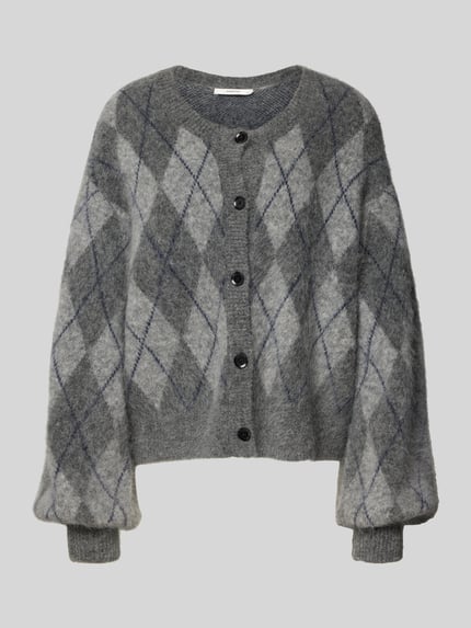Gestuz Strickjacke mit Knopfleiste Anthrazit 2