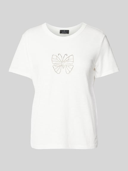 monari T-shirt met labeldetail Offwhite - 2