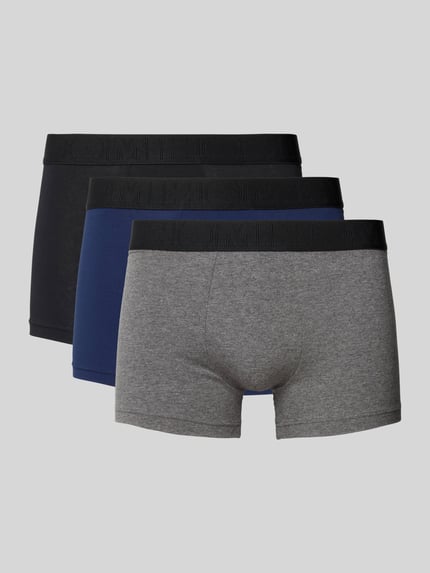 HOM Boxershorts mit elastischem Label-Bund im 3er-Pack Dunkelblau 1
