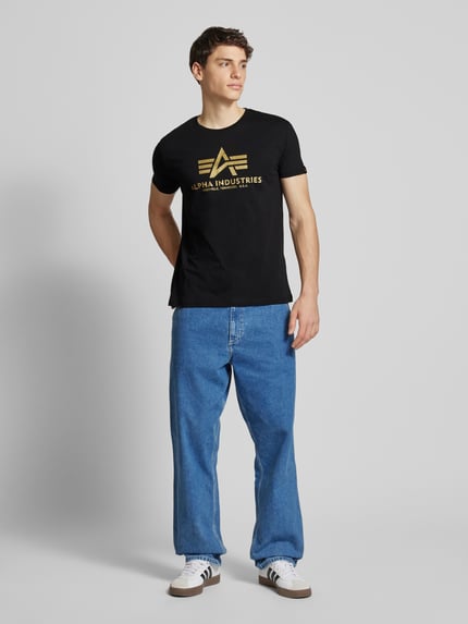 Alpha Industries T-shirt z nadrukiem z logo Czarny 1
