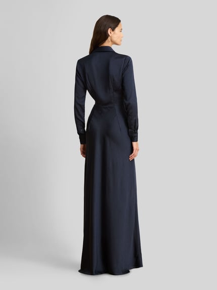 Lauren Ralph Lauren Fließendes Abendkleid in Wickel-Optik Blau 5