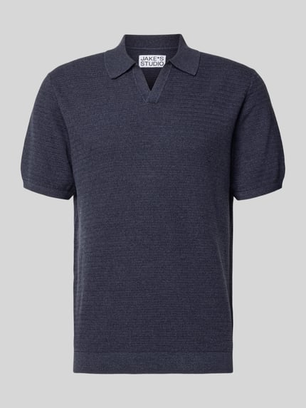 Produktfoto, Regular Fit Poloshirt in Strick-Optik von JAKE*S STUDIO MEN aus bawełna, krój regular fit, kolor ciemnoszary