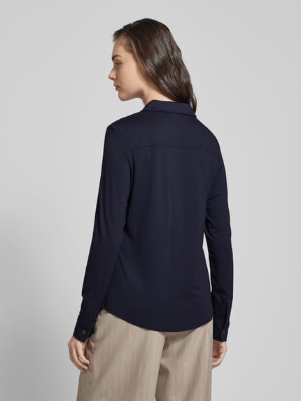 Marc O'Polo Overhemdblouse van viscosemix met platte kraag Marineblauw - 5