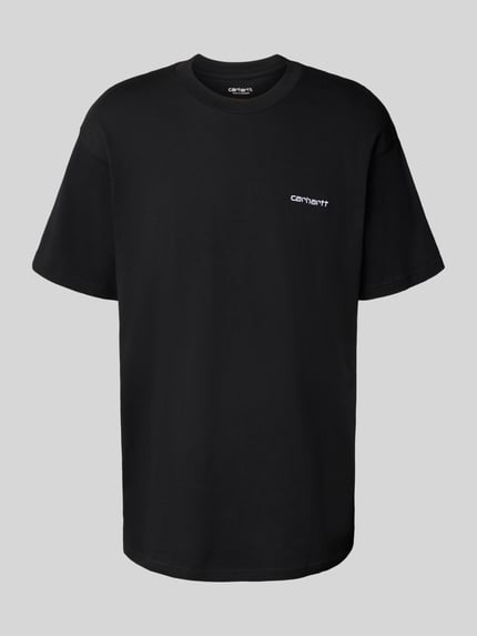 T-Shirt mit Label-Stitching Shop The Look MANNEQUINE