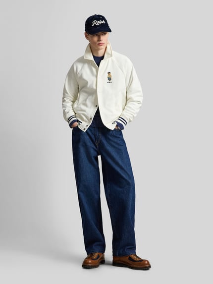 Polo Ralph Lauren Vintage Fit Sweatjacke aus Baumwoll-Mix Offwhite 1