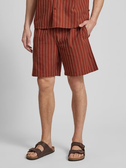 Thinking Mu Shorts mit Streifenmuster Rot 4