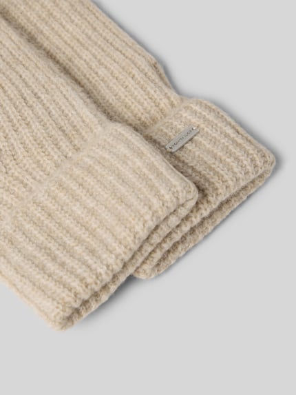 Tom Tailor Fäustlinge in Ripp-Strick-Optik Beige 2
