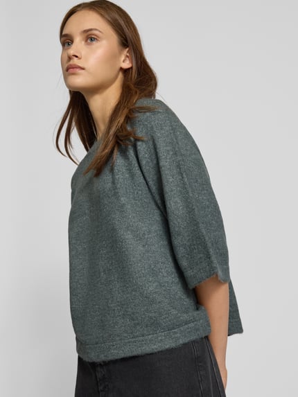 ONLY Regular Fit Pullover mit Fledermausärmeln Modell 'SIMONI' Schilf Melange 3