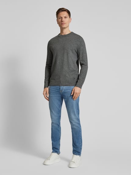 Tom Tailor Denim Regular Fit Strickpullover aus Baumwolle Anthrazit 1