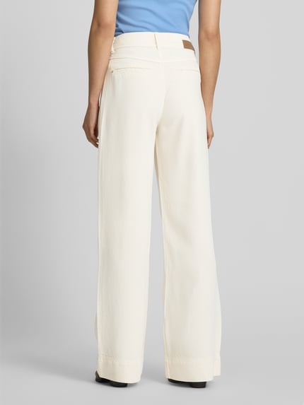 MOS MOSH Wide leg jeans met strookzakken, model 'SOEY BEAUMONT' Ecru - 5