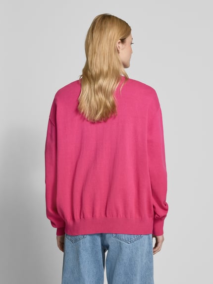ANOTHER COTTON LAB Sweter z dzianiny o kroju oversized z detalem z logo Mocnoróżowy 5