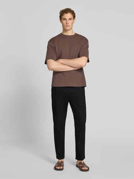 s.Oliver RED LABEL relaxed fit broek van mix van katoen en linnen Zwart - 1