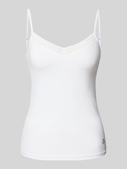 Marc O'Polo Shaped fit top met bandjes en kant Wit - 1