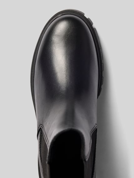 Produktfoto, schwarze glatte Chelseas aus echtem Leder mit Label-Prägung Modell 'Vala 5' von Marc O'Polo, Damen Chelseas