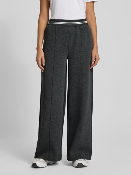 ICHI Wide Leg Stoffhose mit elastischem Bund Modell 'KATE' Anthrazit 4