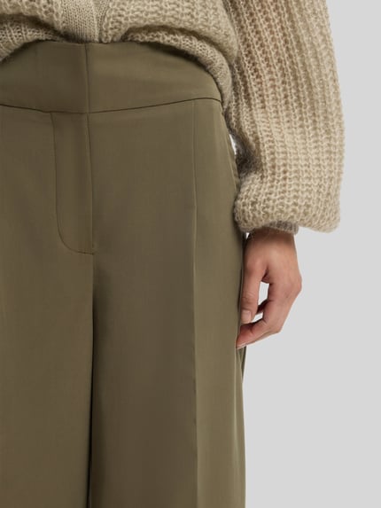 BOSS Orange Wide Leg Hose aus Viskose-Mix mit Bundfalten Oliv 3