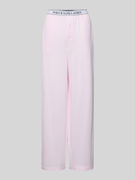 Polo Ralph Lauren Straight Leg Pyjama-Hose mit elastischem Label-Bund Rosa 1