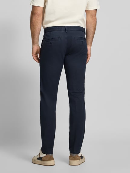Marc O'Polo Shaped fit chino van katoenmix, model 'STIG' Marineblauw - 5