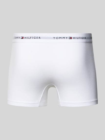Produktfoto, Trunks aus Baumwoll-Mix im 3er-Pack von Tommy Hilfiger in Weiß, unifarben, elastischer Bund mit Label-Schriftzug, Skinny Fit, Stretch-Material