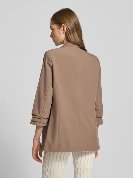 PIECES Regular Fit Longblazer mit Viskose-Anteil Modell 'BOSELLA' Taupe 5
