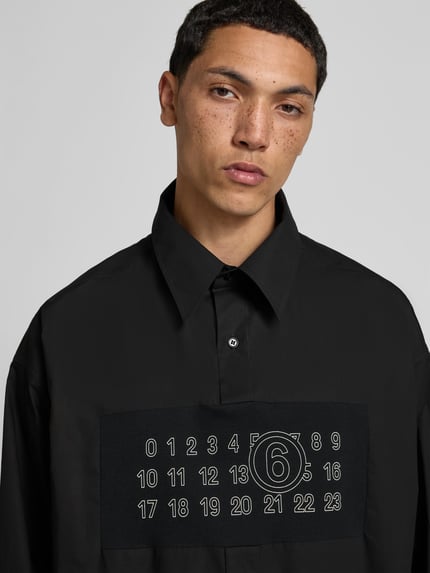 MM6 Maison Margiela Regular Fit Freizeithemd mit Logo-Detail Black 3
