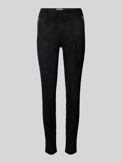 ONLY Legginsy o kroju slim fit z efektem weluru model ‘ANGALI LIFE’ Czarny 1