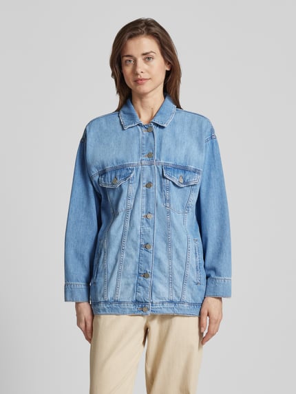 Smith and Soul Jeansblouse met aangeknipte schouders Blauw - 4