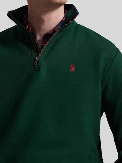 Polo Ralph Lauren Sweatshirt mit Troyerkragen Dunkelgruen 3
