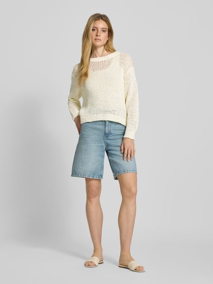Staud Gebreide pullover met ribboorden, model 'CALA' Beige - 1