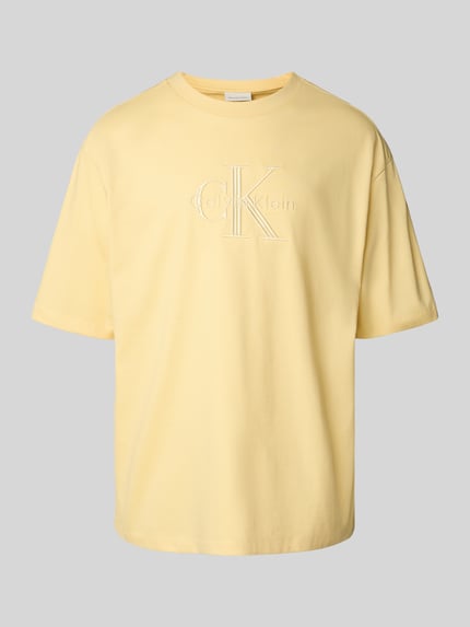Calvin Klein Jeans T-shirt met labelstitching Geel - 2