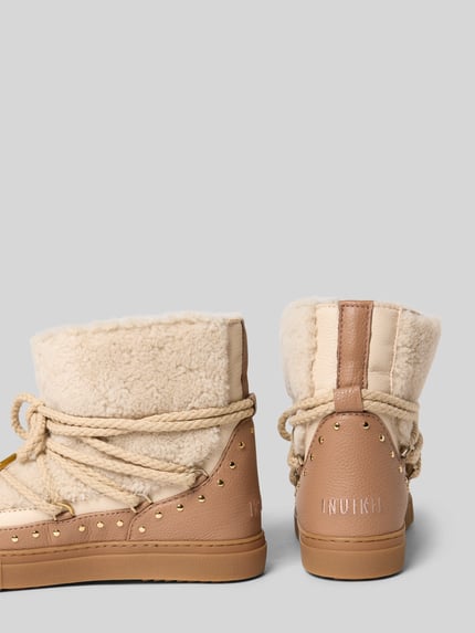 INUIKII Snow Boots aus Leder mit Teddyfell Modell 'CURLY ROCK' Beige 2
