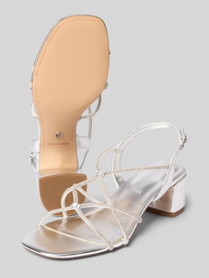 Tamaris Sandalette mit Strasssteinbesatz Silber 4