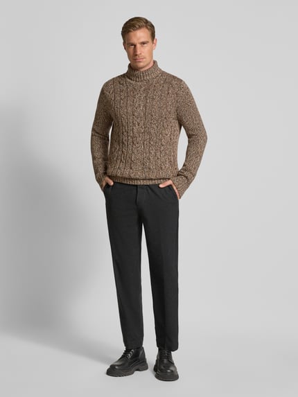 RAGMAN Regular Fit Rollkragenpullover mit gerippten Abschlüssen Camel 1
