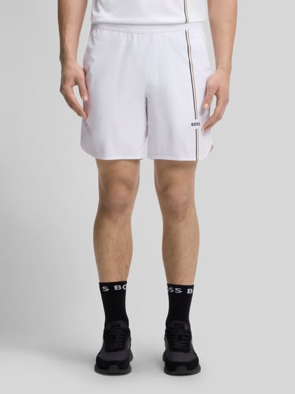 BOSS Green regular fit sportshorts met logodetails model 'SH_TOC GAME 8 INCH' Wit - 4