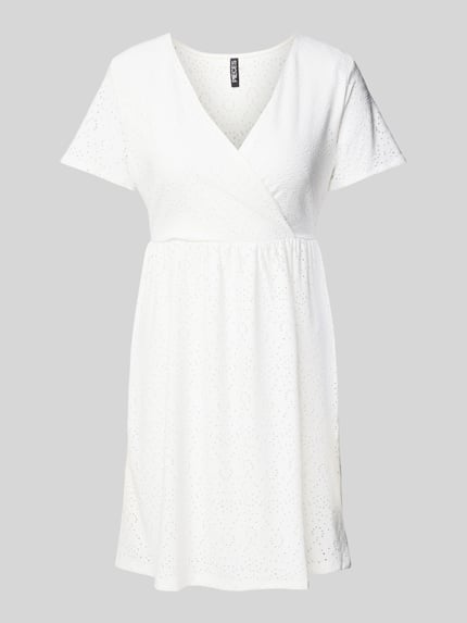 PIECES Tailliertes Minikleid mit Ausbrenner-Effekt Modell 'ABBY' Offwhite 2