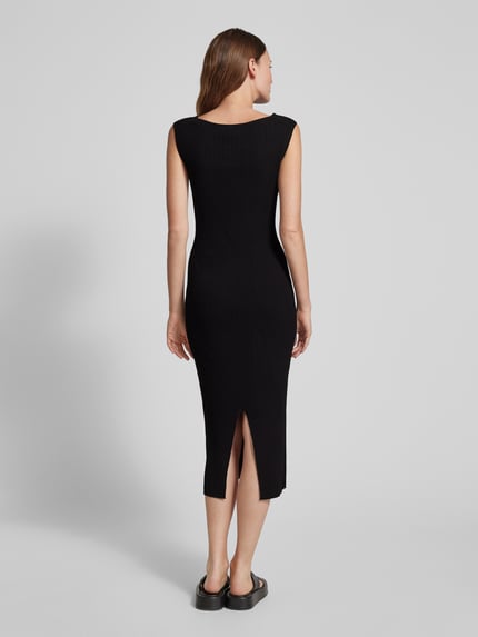 COMMA Strickkleid mit V-Ausschnitt Black 5